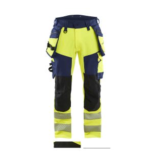 BLAKLADER 11221648 Hi Vis trousers 4 way stretch Hi Vis Reflective Work Trousers Men - double weave