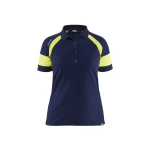 BLAKLADER 35291050 Women's Polo Shirt with Hi vis Hi Vis Reflective Short Sleeve Work Polo WOMEN - 60% Cotton