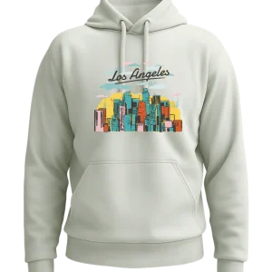 Los Angeles City Skyline Design - Premium Essential Unisex Hoodie