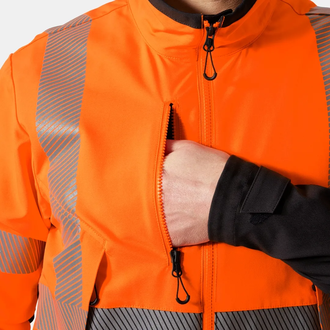 HELLY HANSEN ICU BRZ JACKET 77203 Hi Vis Reflective Softshell Work Jacket MEN - Breathable – Image 7