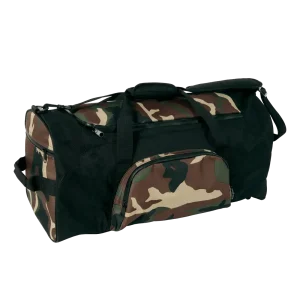 OVERLAND BAG - Waterproof Zipper - Bicolour Black/Camouflage - Adjustable Shoulder Strap