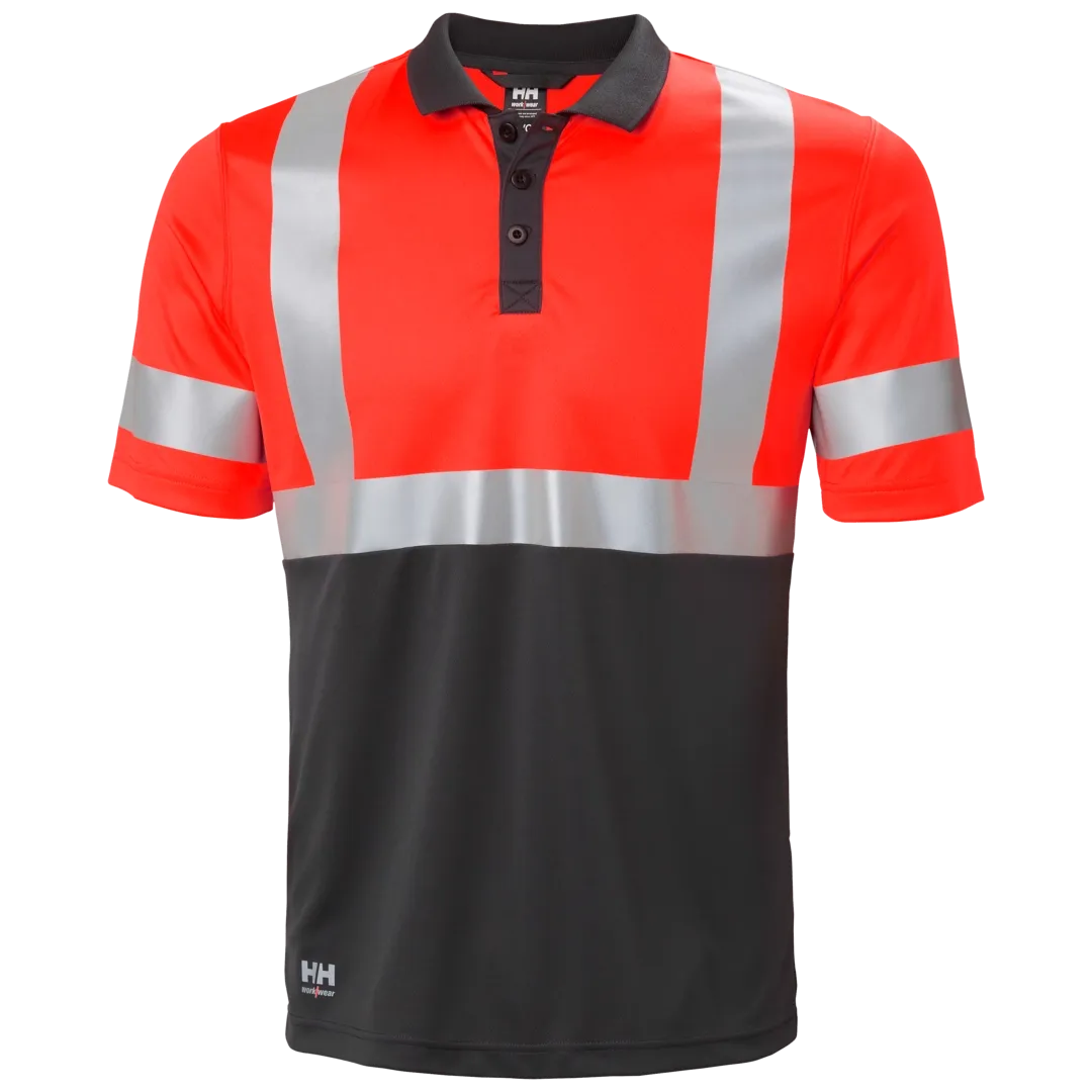 HELLY HANSEN ADDVIS POLO CLASS 1 79253 Hi Vis Reflective Short Sleeve Work Polo MEN - 4 Way Stretch – Image 2